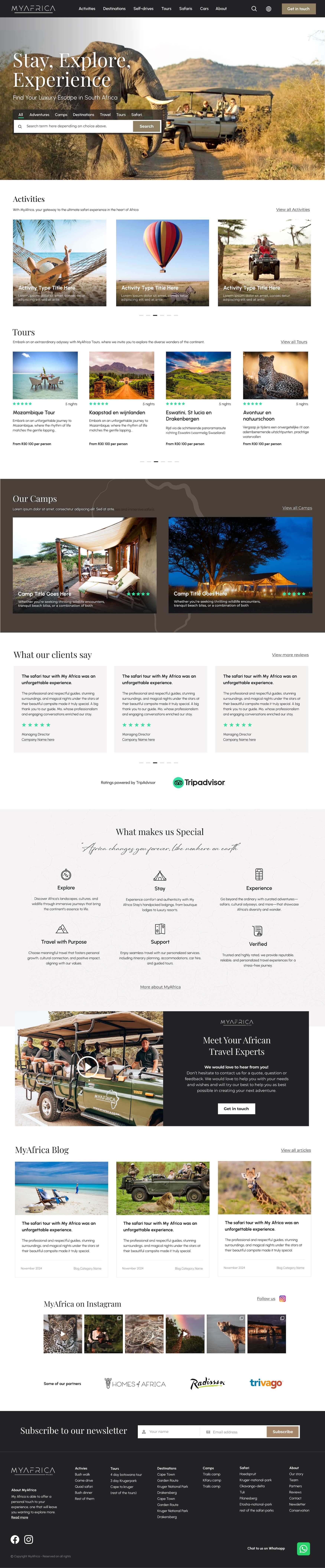 Home page for Website Redesign for MyAfrica