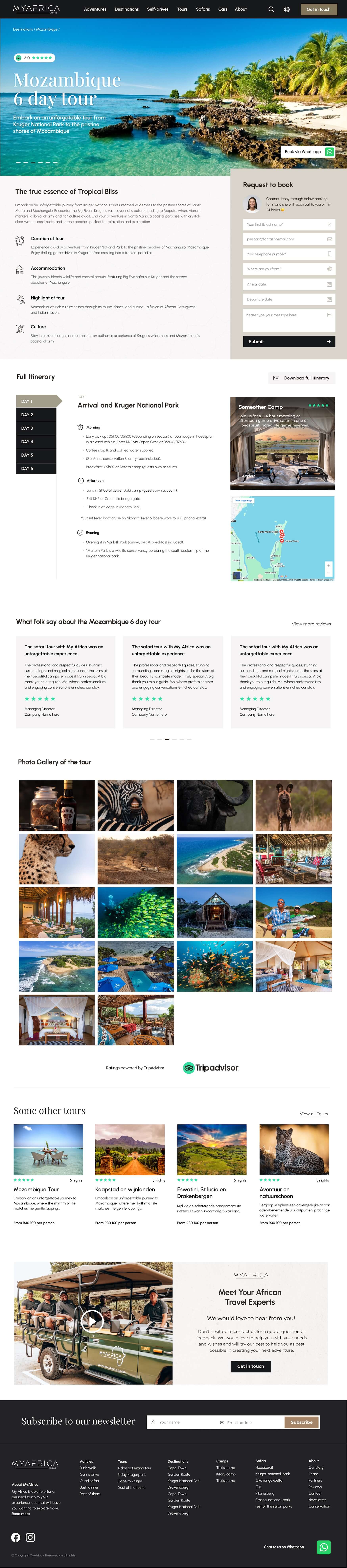 Tour page Website Redesign for MyAfrica