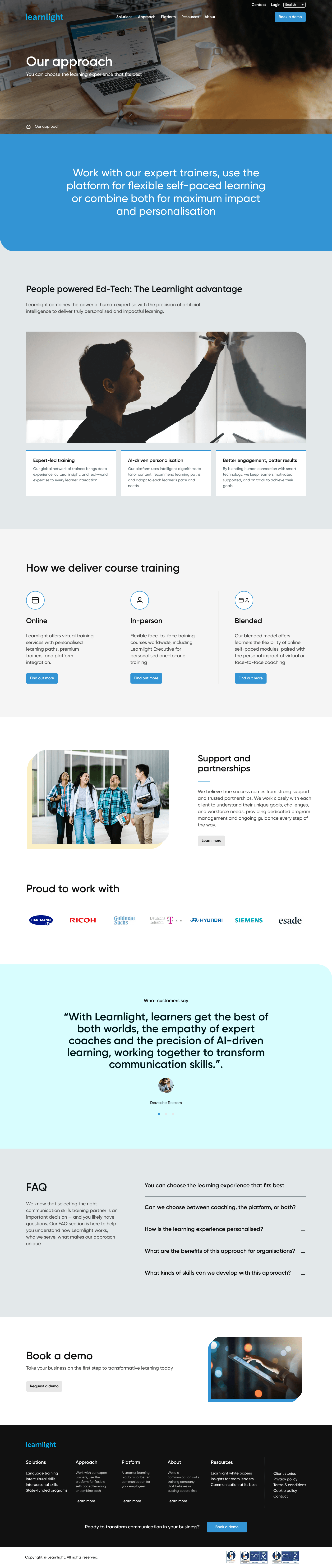 Large-scale WordPress website redesign and rebuild for Learnlight, creating a modern, scalable Elementor website for its global audience.